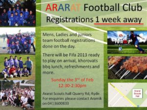 Ararat Football Registration Information