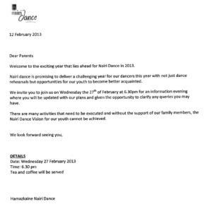 Nairi Dance Information Evening