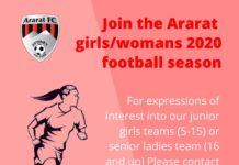 Ararat FC – Girls Age 5-15 – 2020 Reg