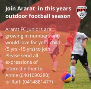 Join Ararat Outdoor Football Season